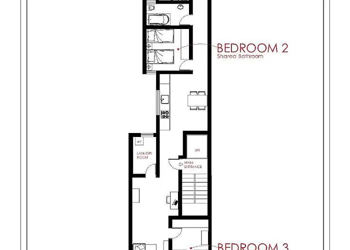 F5 3, Private Two Single Beds Shared Bathroom In Shared Flat Habitación en casa particular *